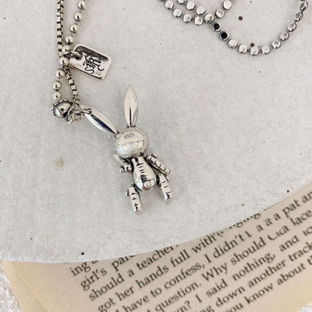 New 925 Sterling Silver Rabbit Necklace - Picture 4 of 6